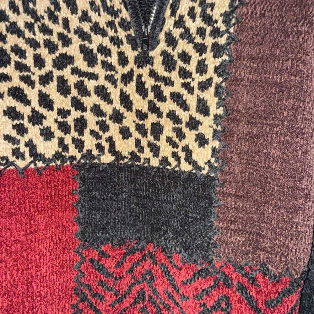 Vintage Studio Works Chenille Patchwork Sweater L… - image 3